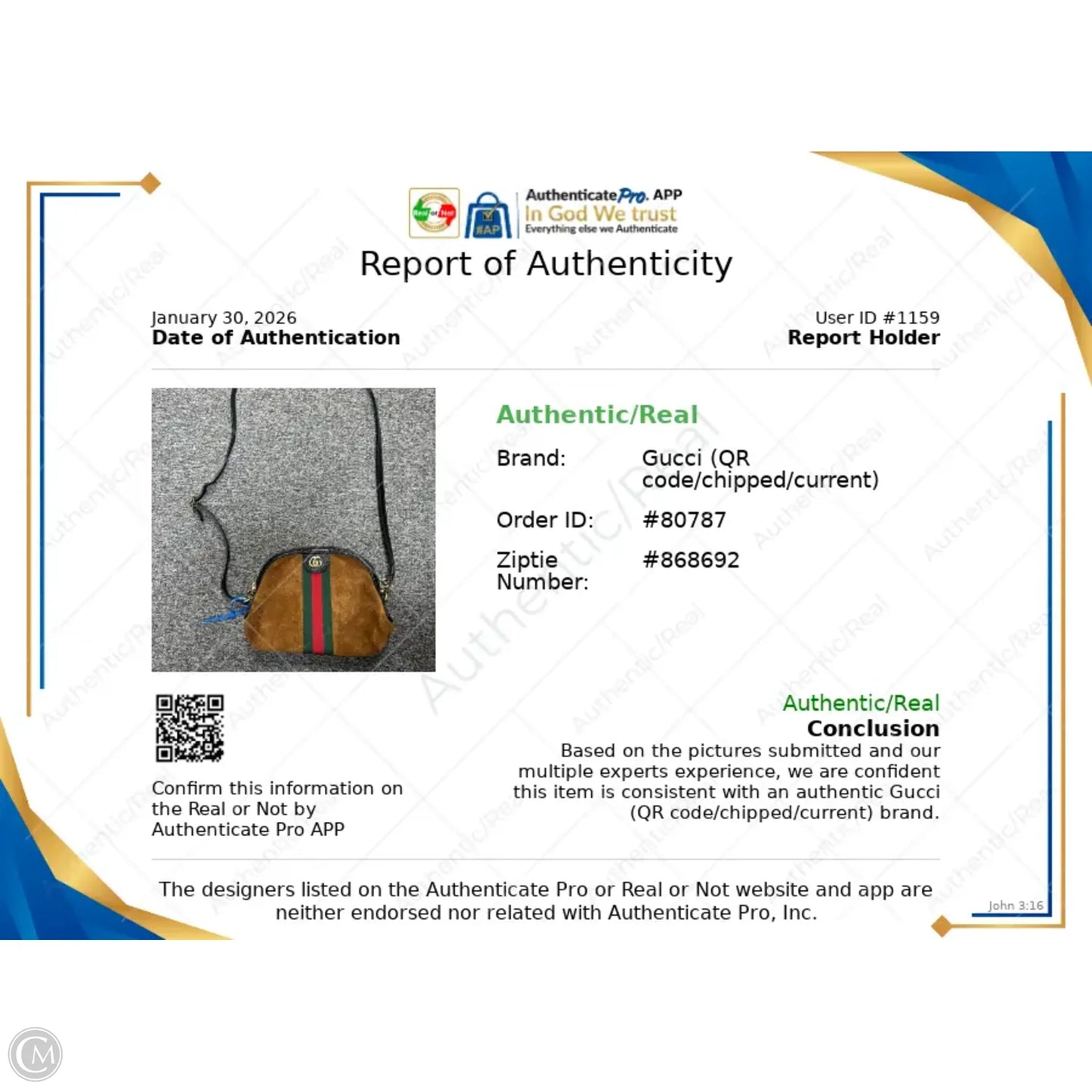 Crossbody Luxury Designer By Gucci, Size: Small