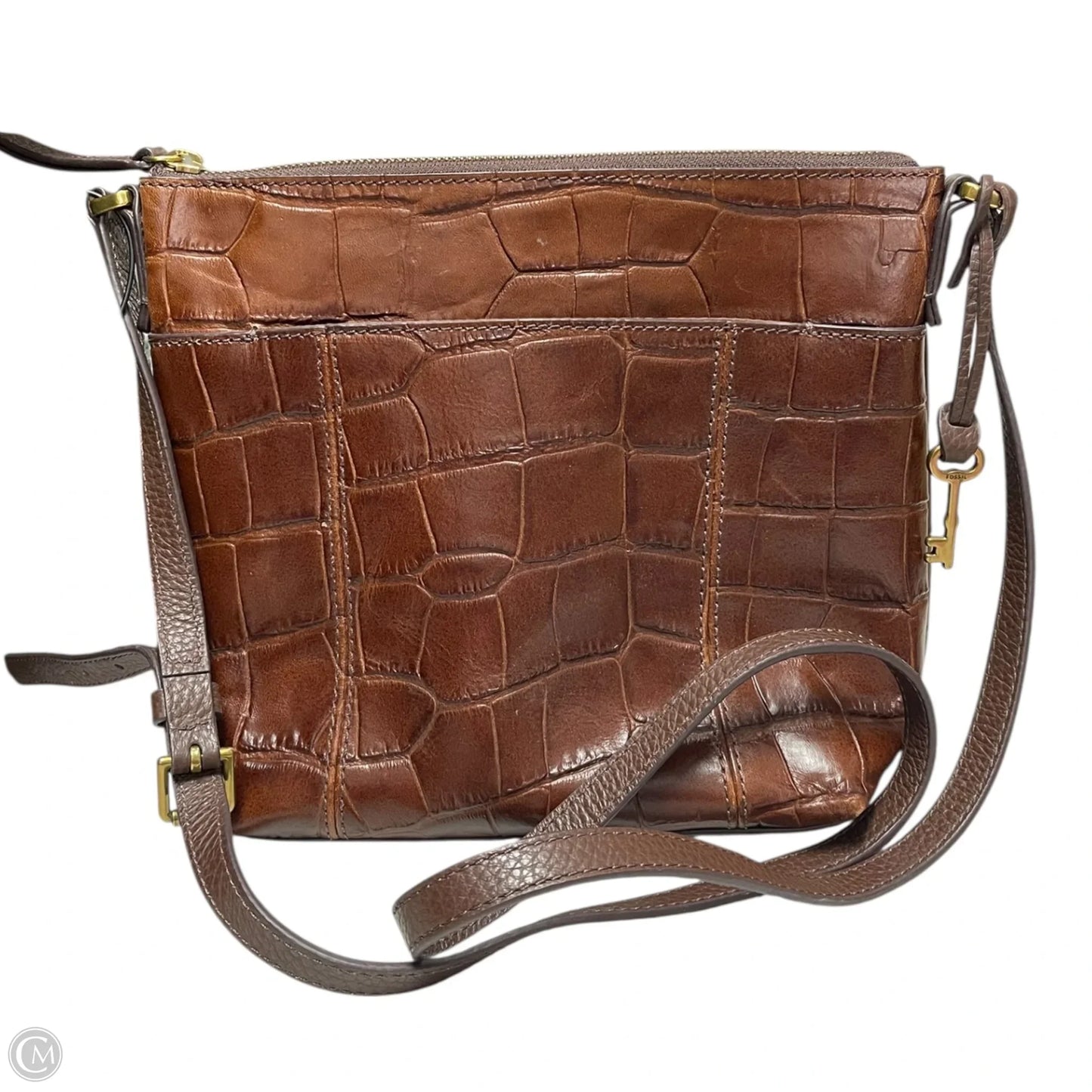 Crossbody Leather By Fossil, Size: Medium