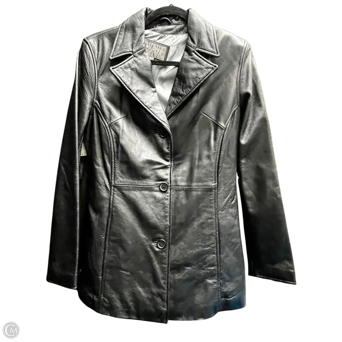 Jacket Leather By Wilsons Leather In Black, Size: S
