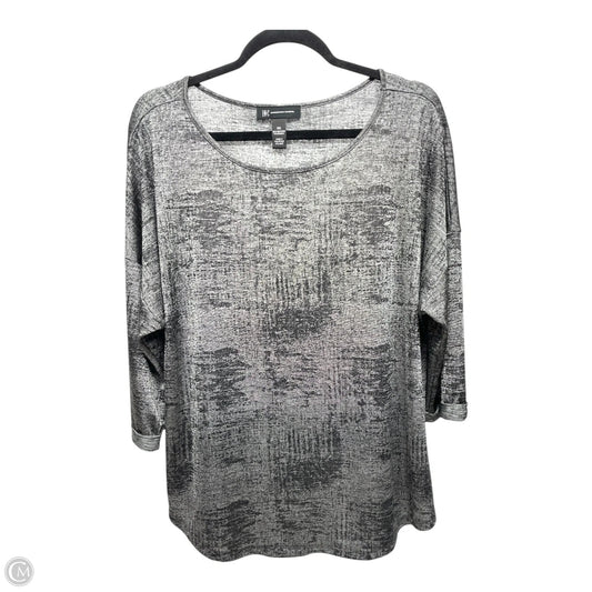 Top 3/4 Sleeve By Inc In Grey, Size: Xxl