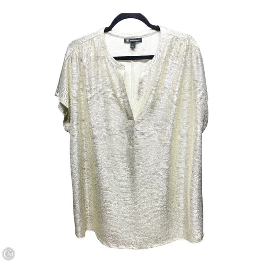Top Short Sleeve By Inc In Silver, Size: Xxl