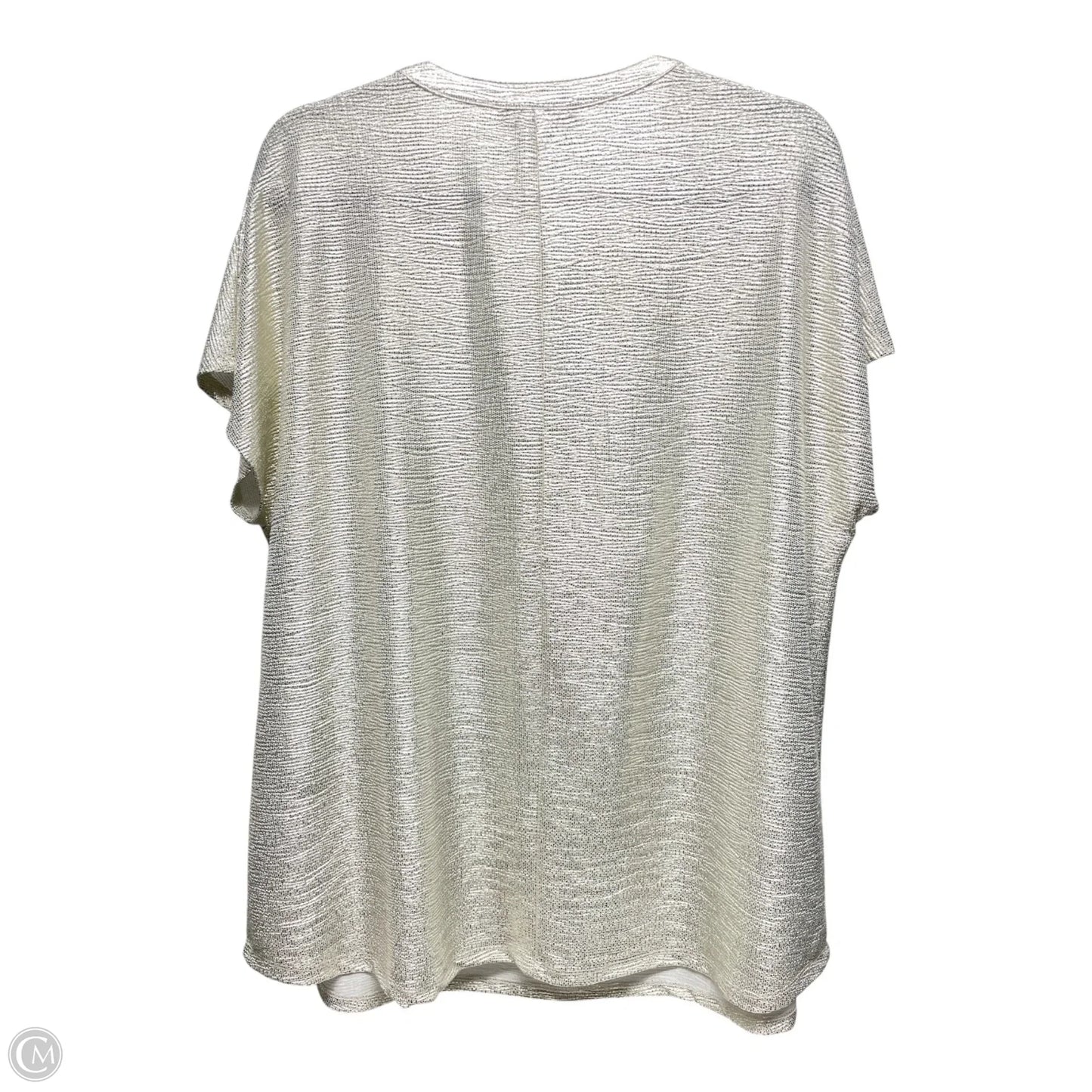 Top Short Sleeve By Inc In Silver, Size: Xxl