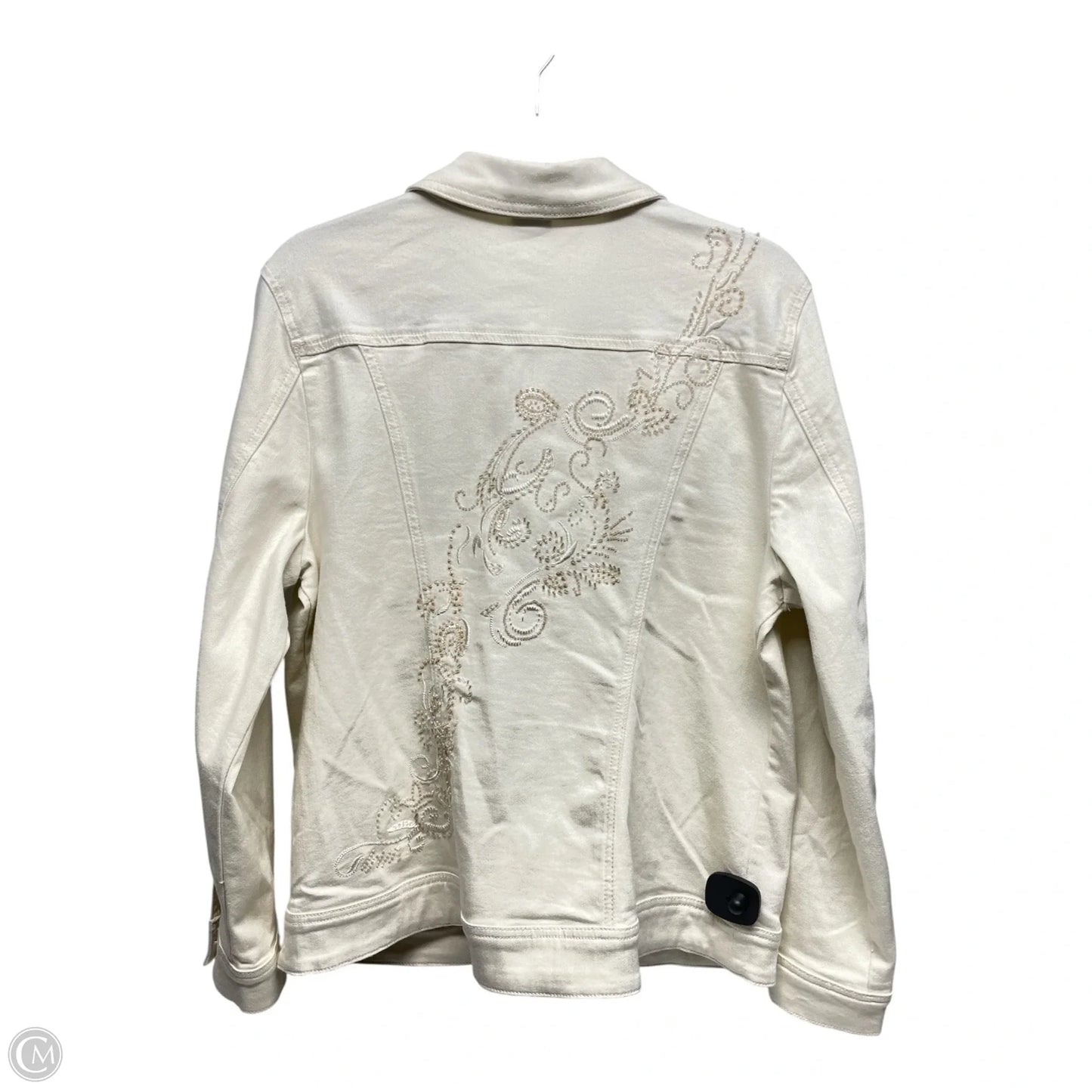 Jacket Denim By Chicos In Cream, Size: L