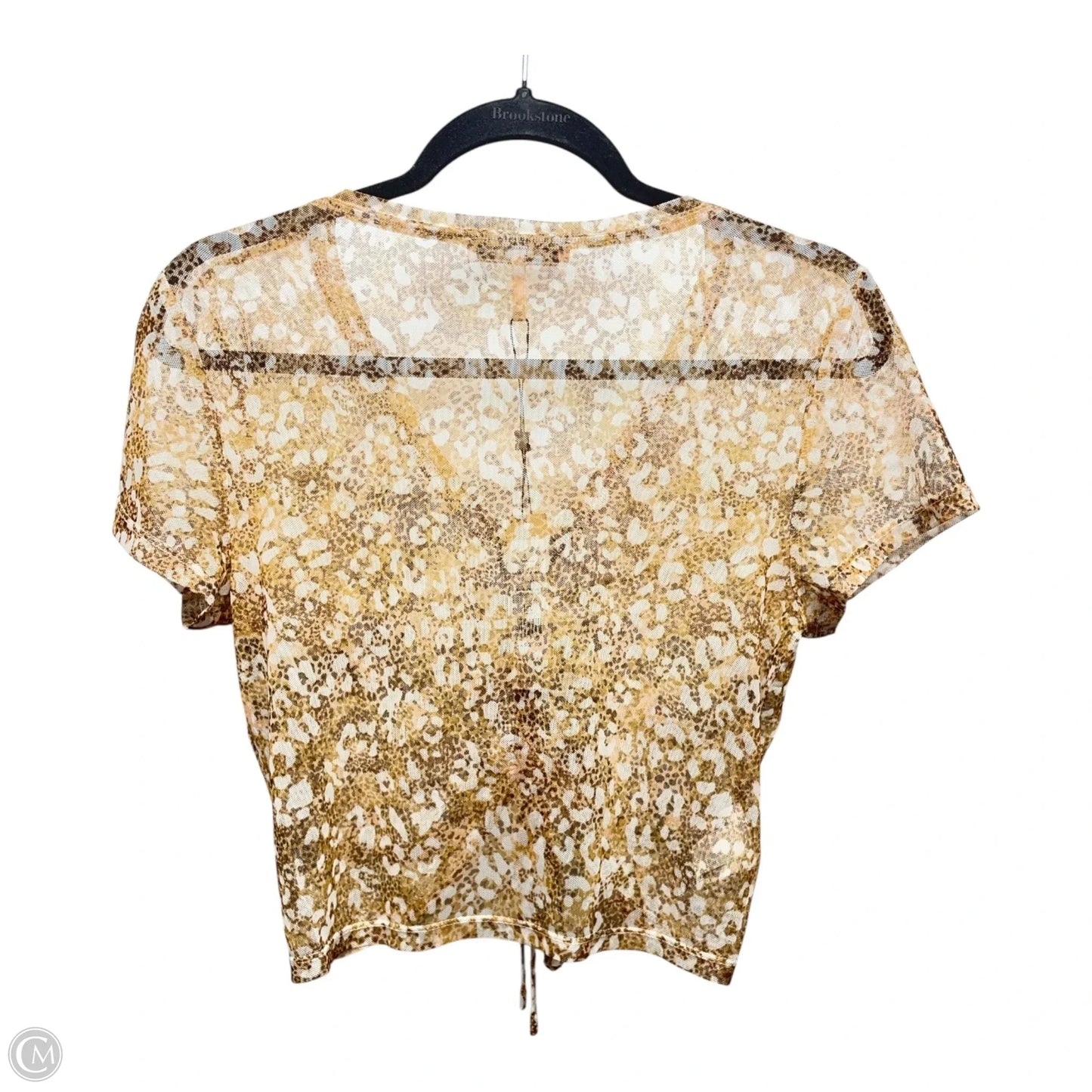 Top Short Sleeve By Bcbgeneration In Brown & Yellow, Size: M