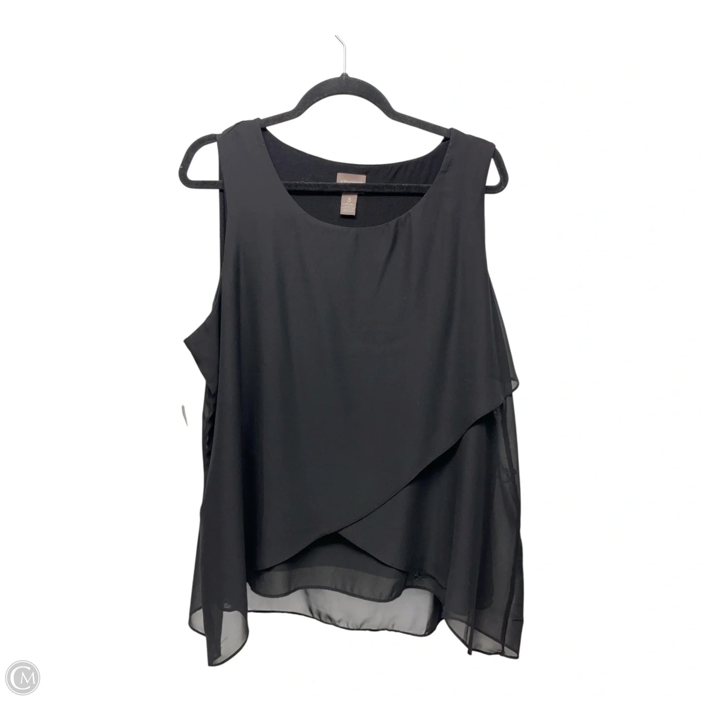 Top Sleeveless By Chicos In Black, Size: Xl