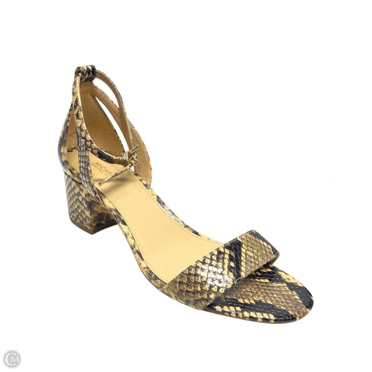 Sandals Heels Block By Michael By Michael Kors In Snakeskin Print, Size: 8.5