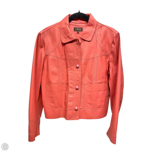 Jacket Leather By A BRAND In Peach, Size: M