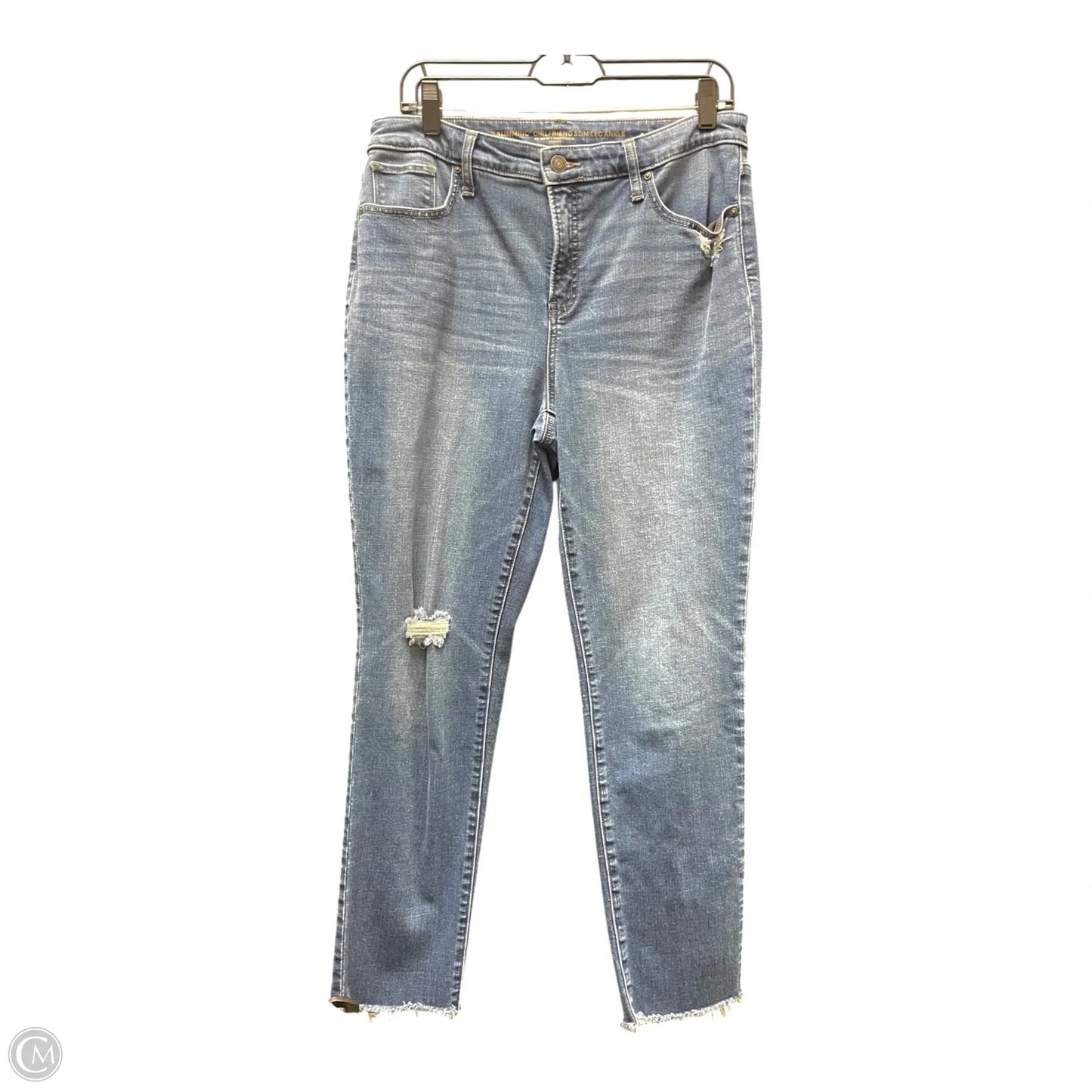Jeans Straight By Chicos In Blue Denim, Size: 8