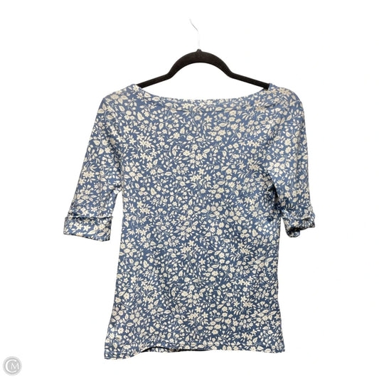 Top Short Sleeve By Lauren By Ralph Lauren In Blue & White, Size: Sp