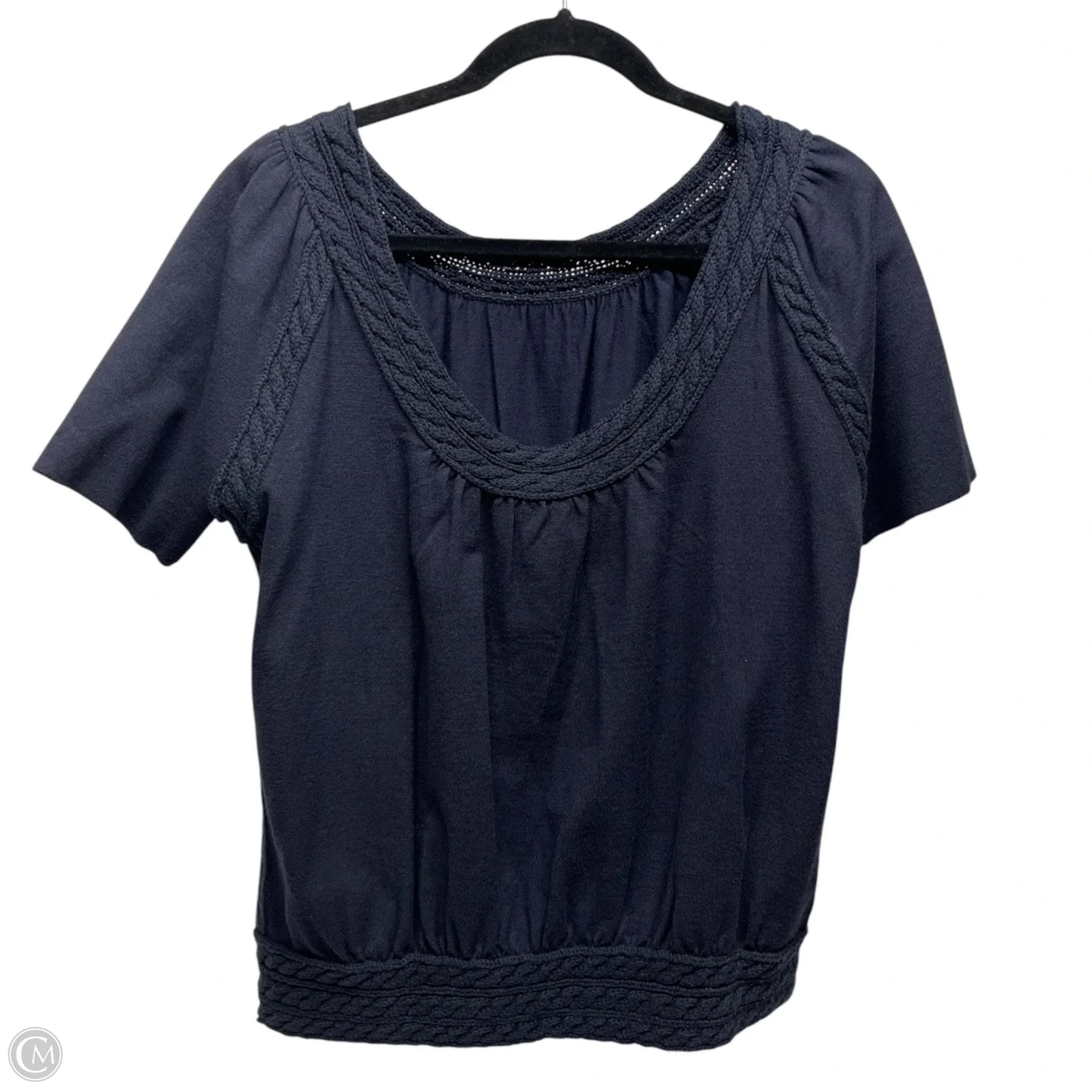 Top Short Sleeve By Cabi In Navy, Size: M