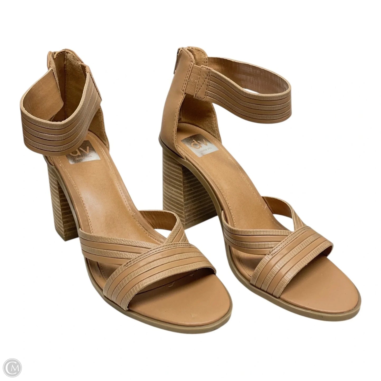 Sandals Heels Block By Dolce Vita In Tan, Size: 9.5