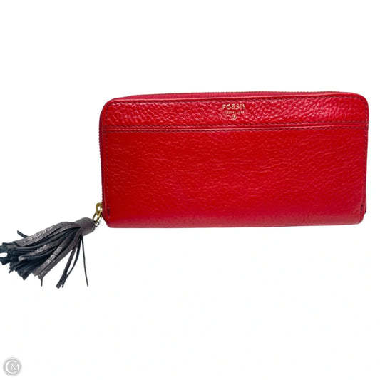 Wallet Leather By Fossil, Size: Large