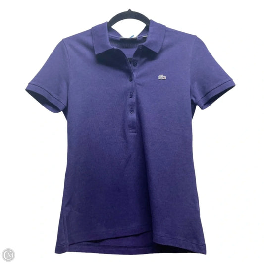 Top Short Sleeve By Lacoste In Purple, Size: S