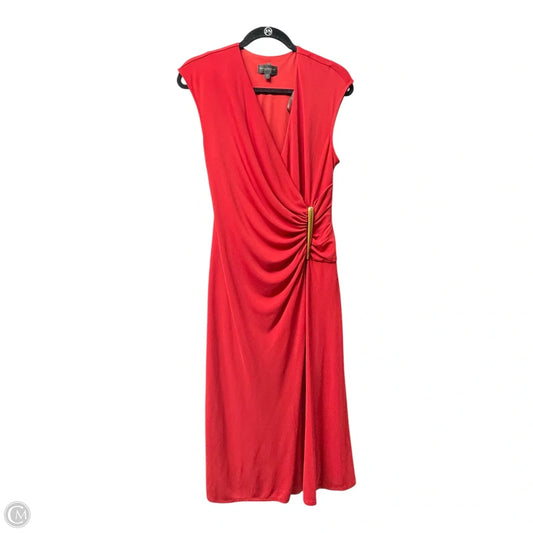 Dress Party Midi By Donna Karan In Red, Size: 6