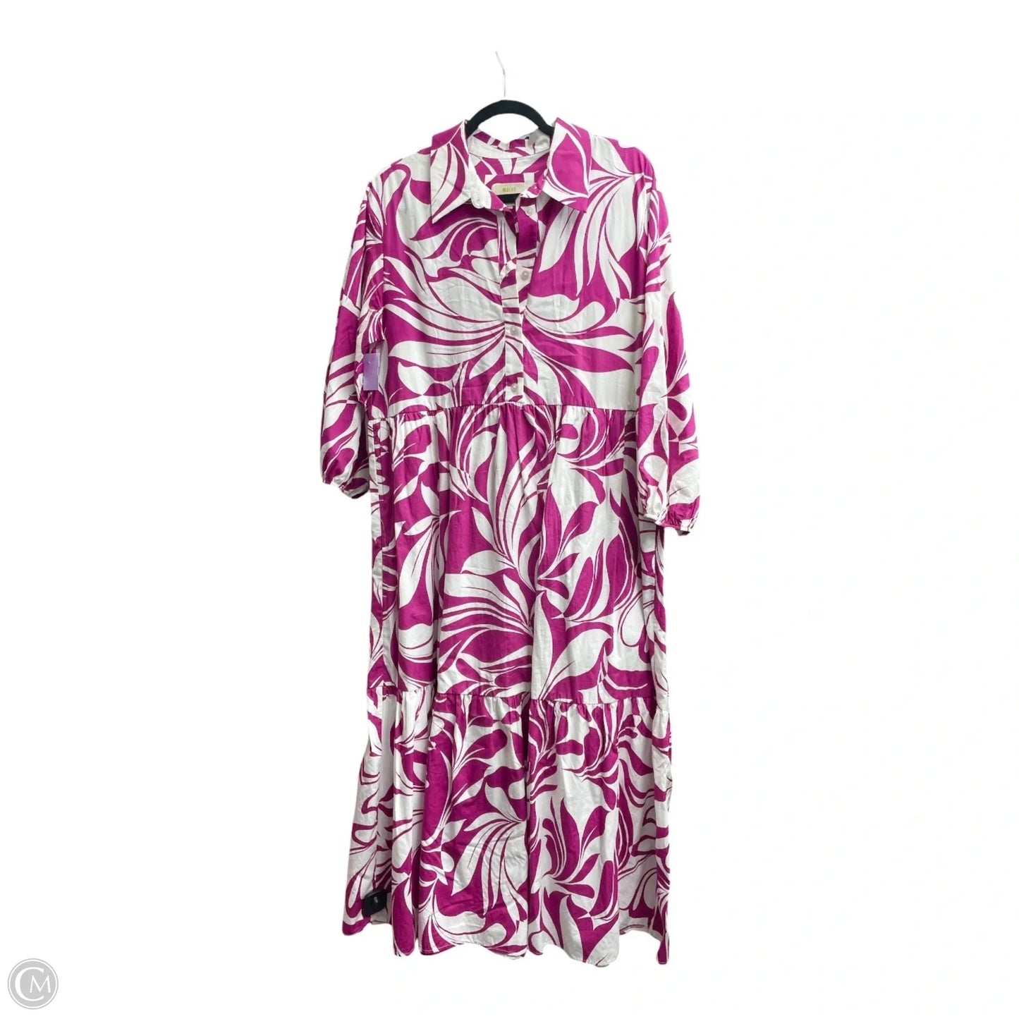 Dress Casual Maxi By Maeve In Pink & White, Size: M