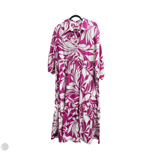 Dress Casual Maxi By Maeve In Pink & White, Size: M