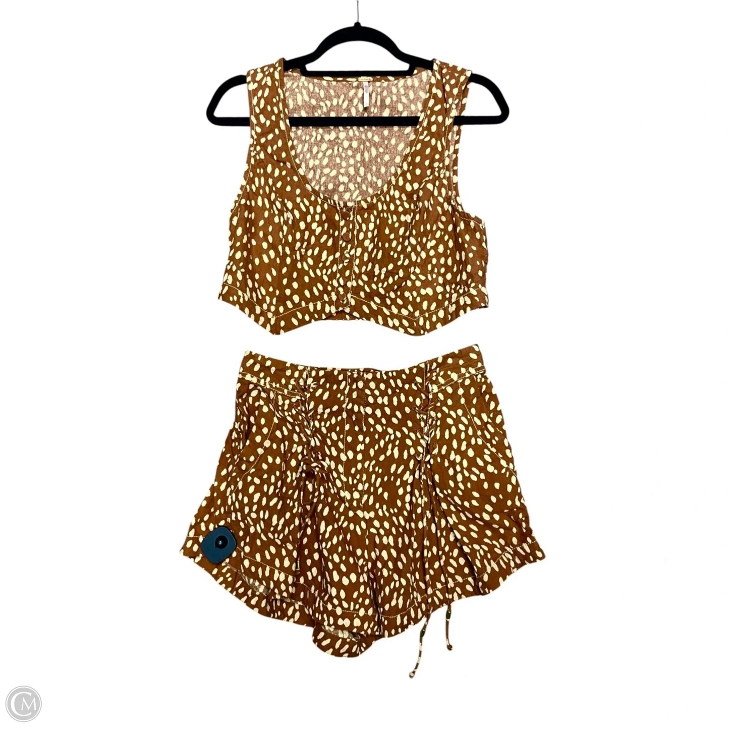 Shorts Set By Free People In Brown & Cream, Size: 6