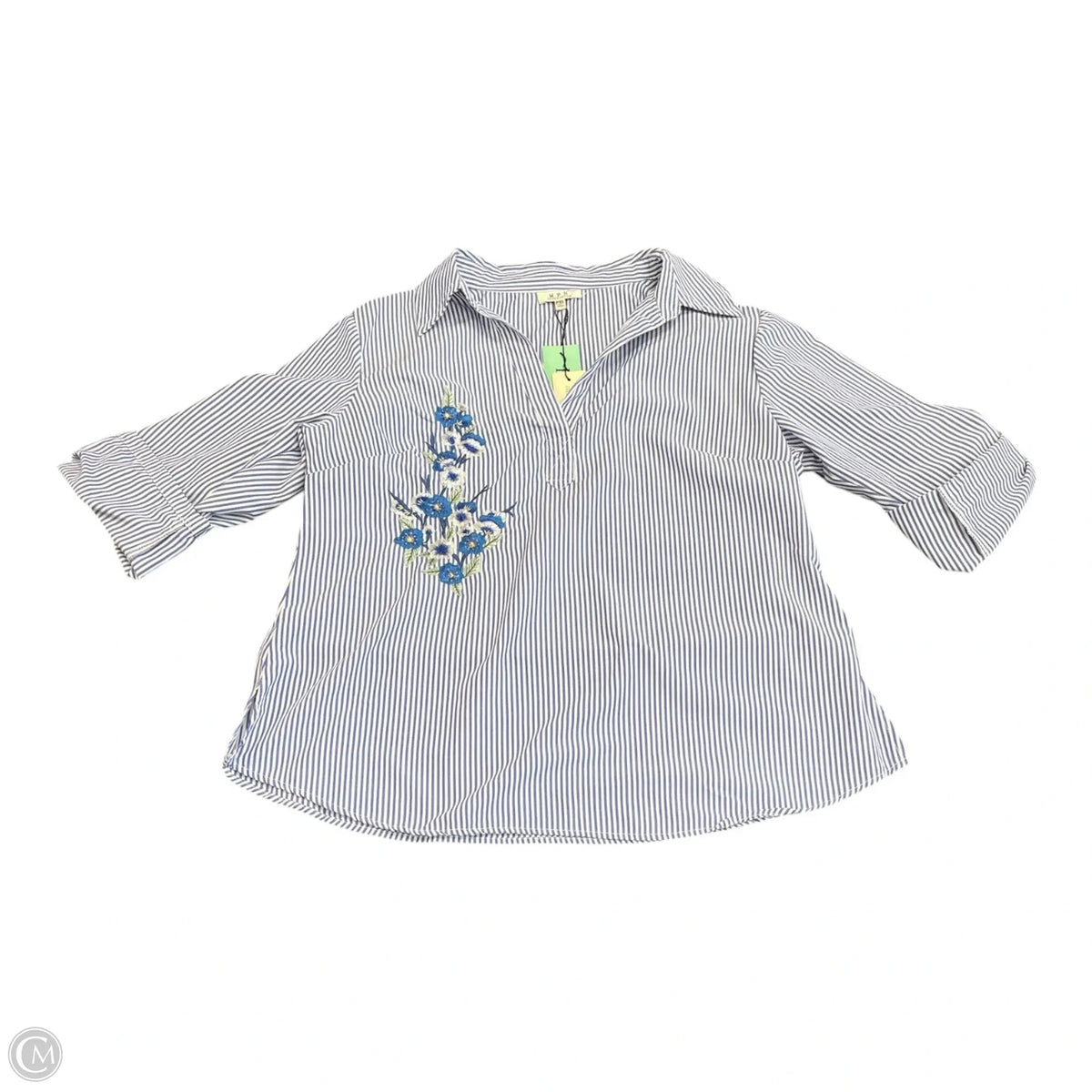 Top 3/4 Sleeve By Mph In Striped Pattern, Size: Xlp