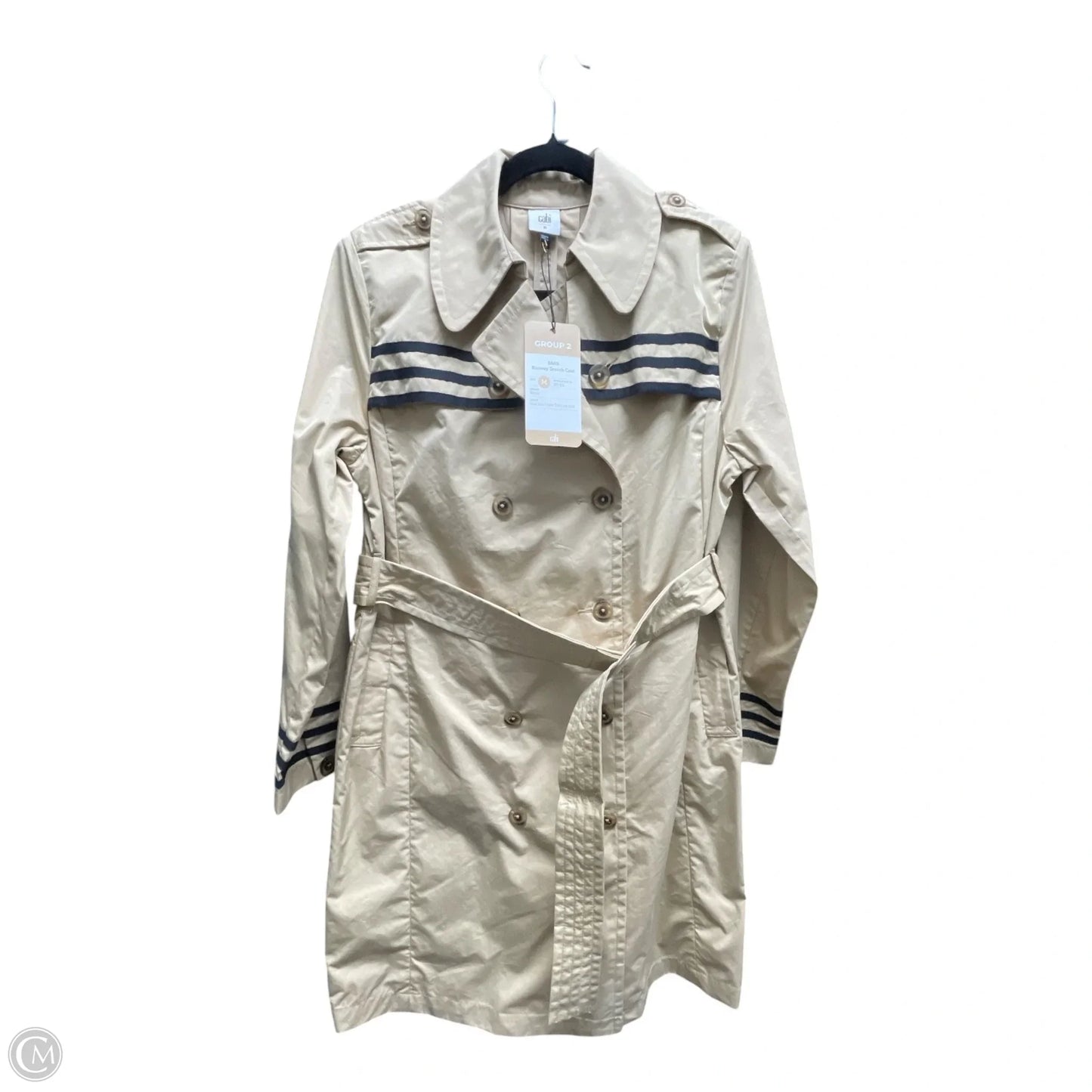 Coat Trench Coat By Cabi In Tan, Size: M