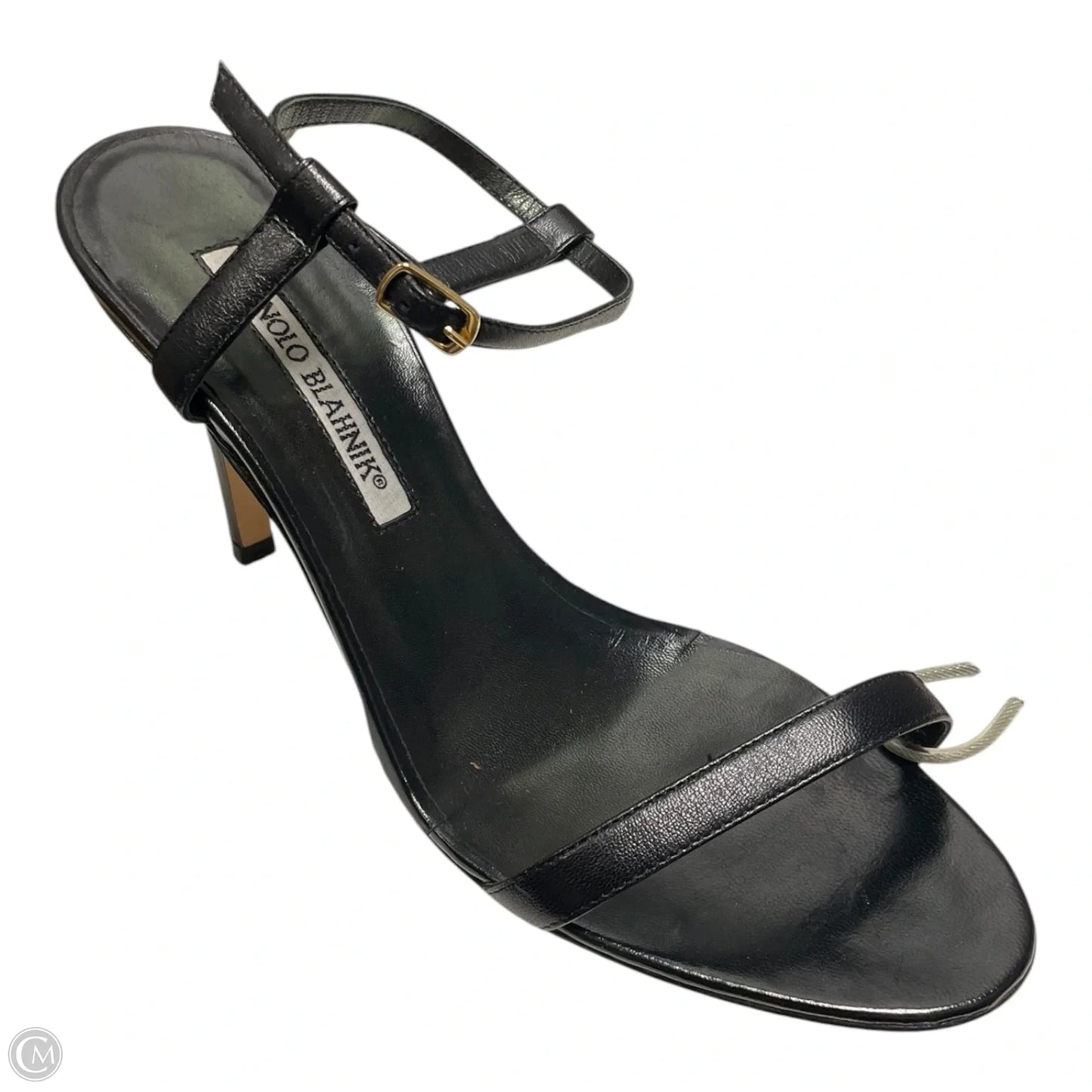Sandals Luxury Designer By Manolo Blahnik In Black, Size: 7