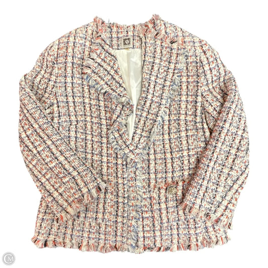 Blazer By Anne Klein In Blue Red & White, Size: 8