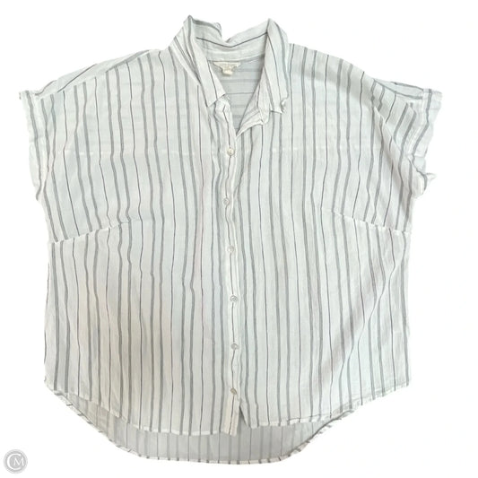 Top Short Sleeve By Eileen Fisher In Striped Pattern, Size: 1x