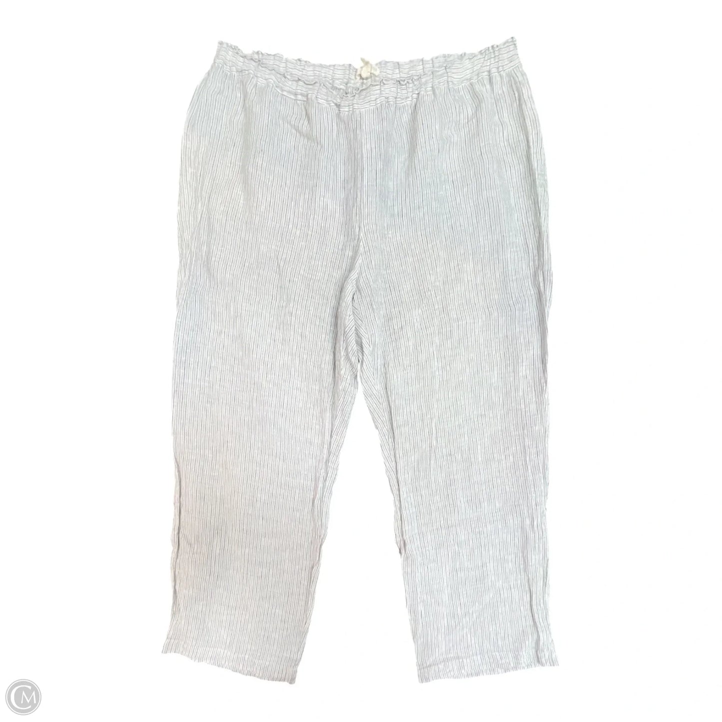 Pants Linen By Eileen Fisher In Striped Pattern, Size: L