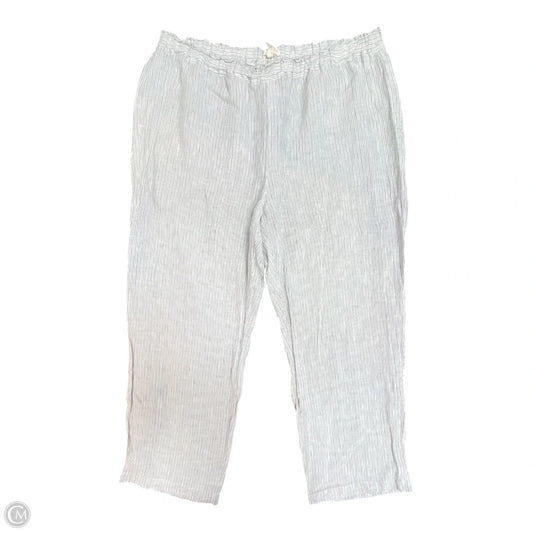 Pants Linen By Eileen Fisher In Striped Pattern, Size: L