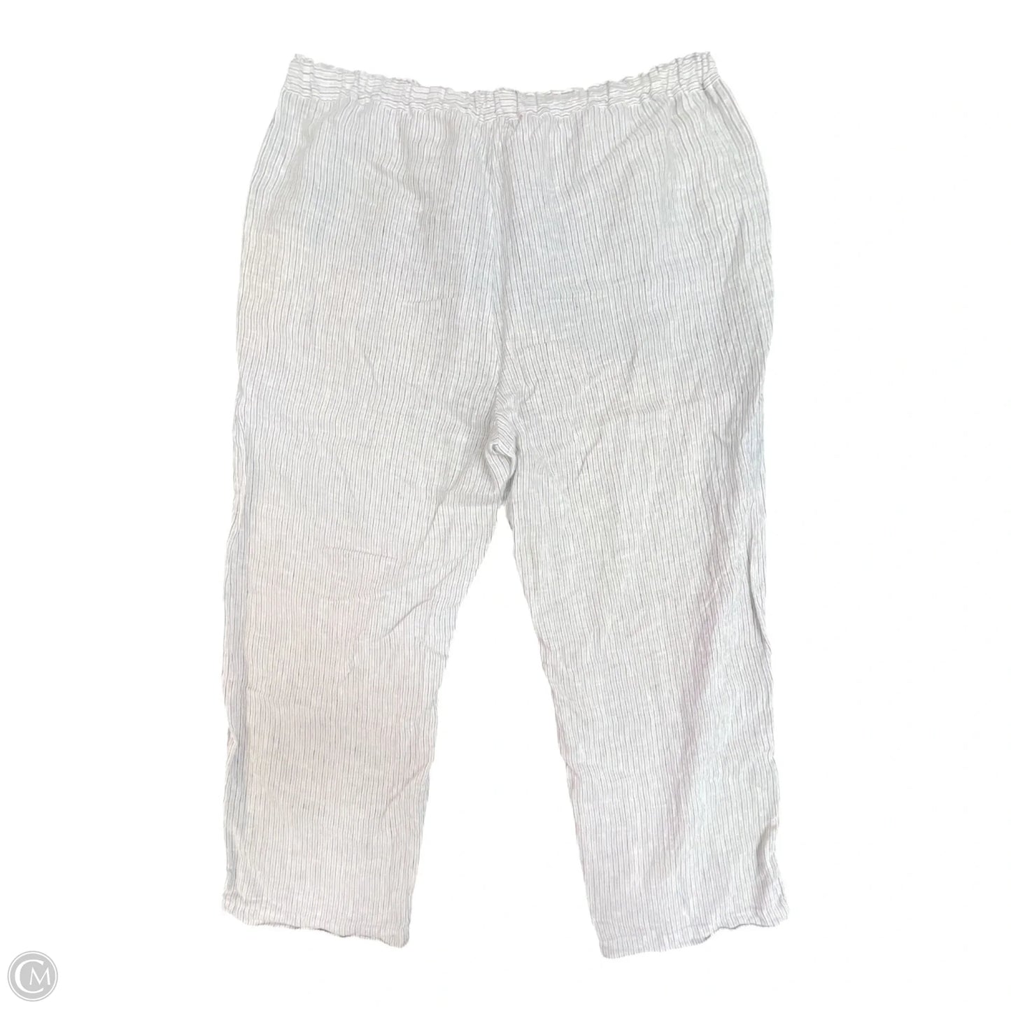 Pants Linen By Eileen Fisher In Striped Pattern, Size: L