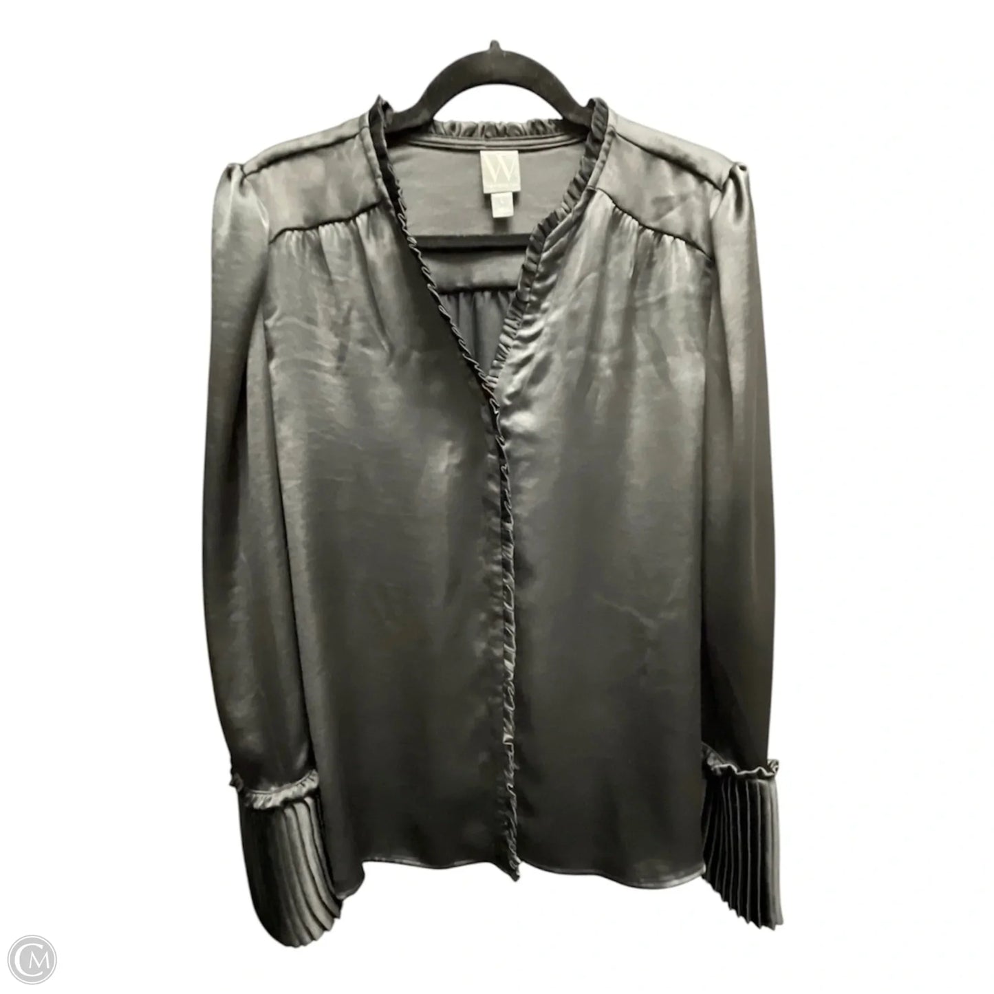 Blouse Long Sleeve By Worthington In Black, Size: L