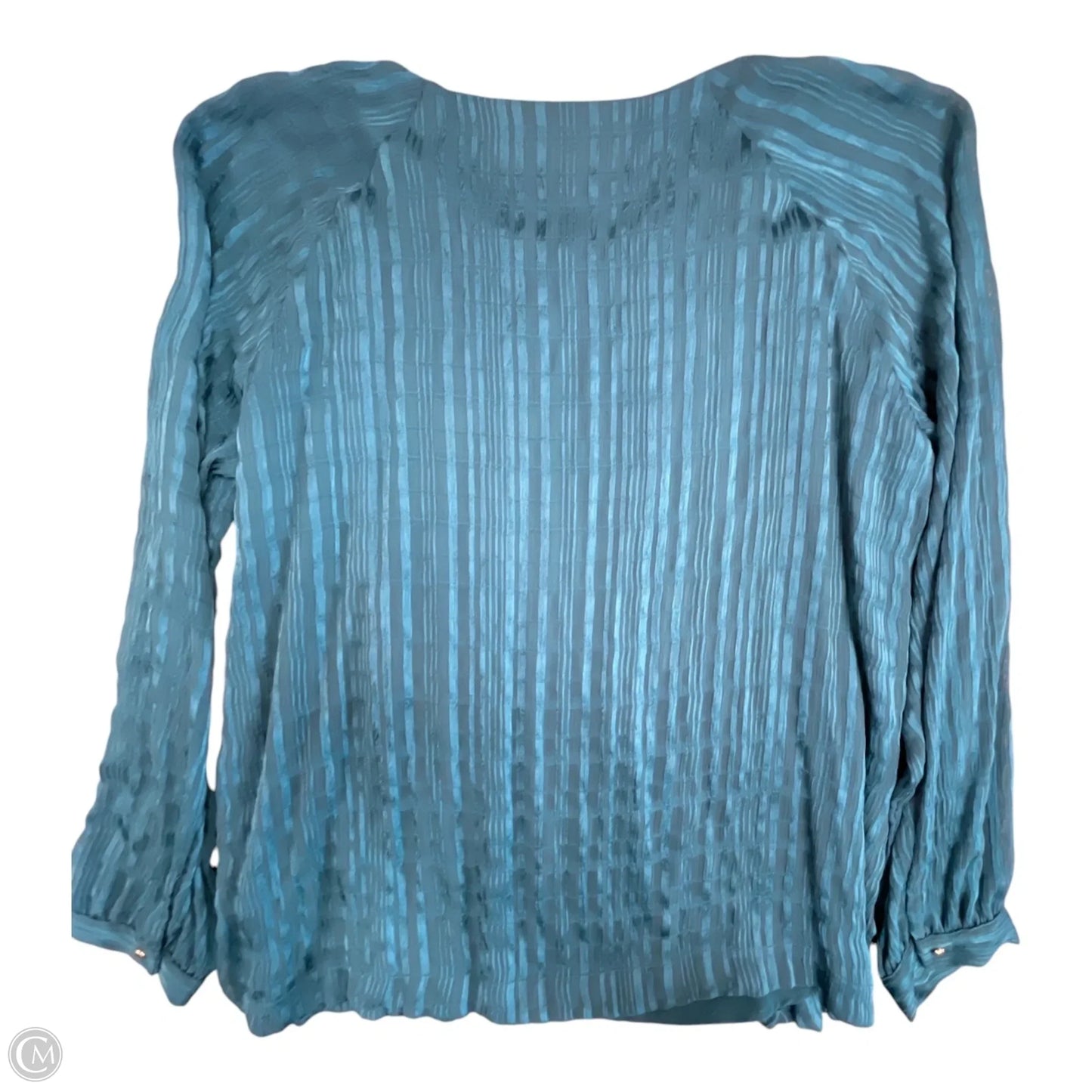 Top Long Sleeve By Calvin Klein In Teal, Size: Xl