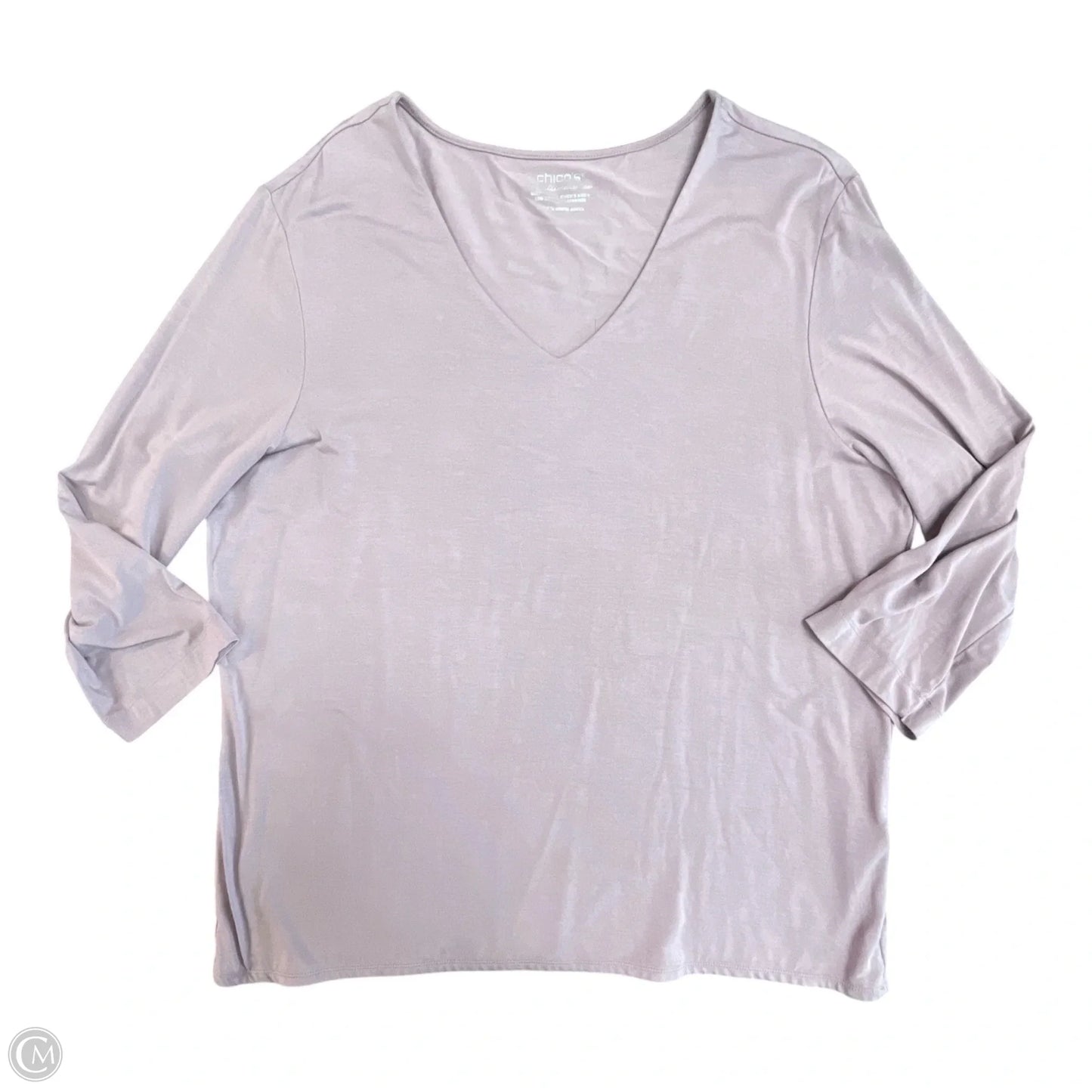 Top 3/4 Sleeve Basic By Chicos In Mauve, Size: Xl