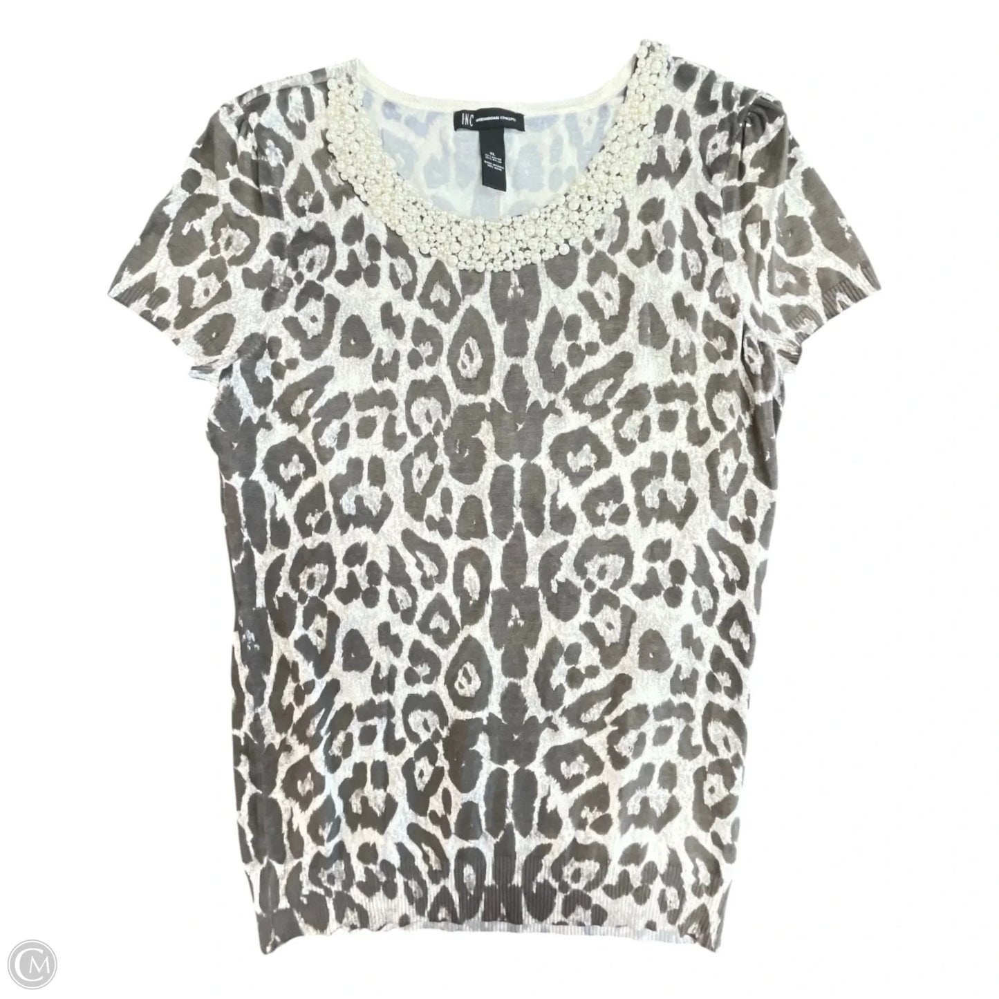 Sweater Short Sleeve By Inc In Animal Print, Size: Xl