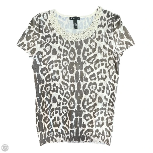 Sweater Short Sleeve By Inc In Animal Print, Size: Xl