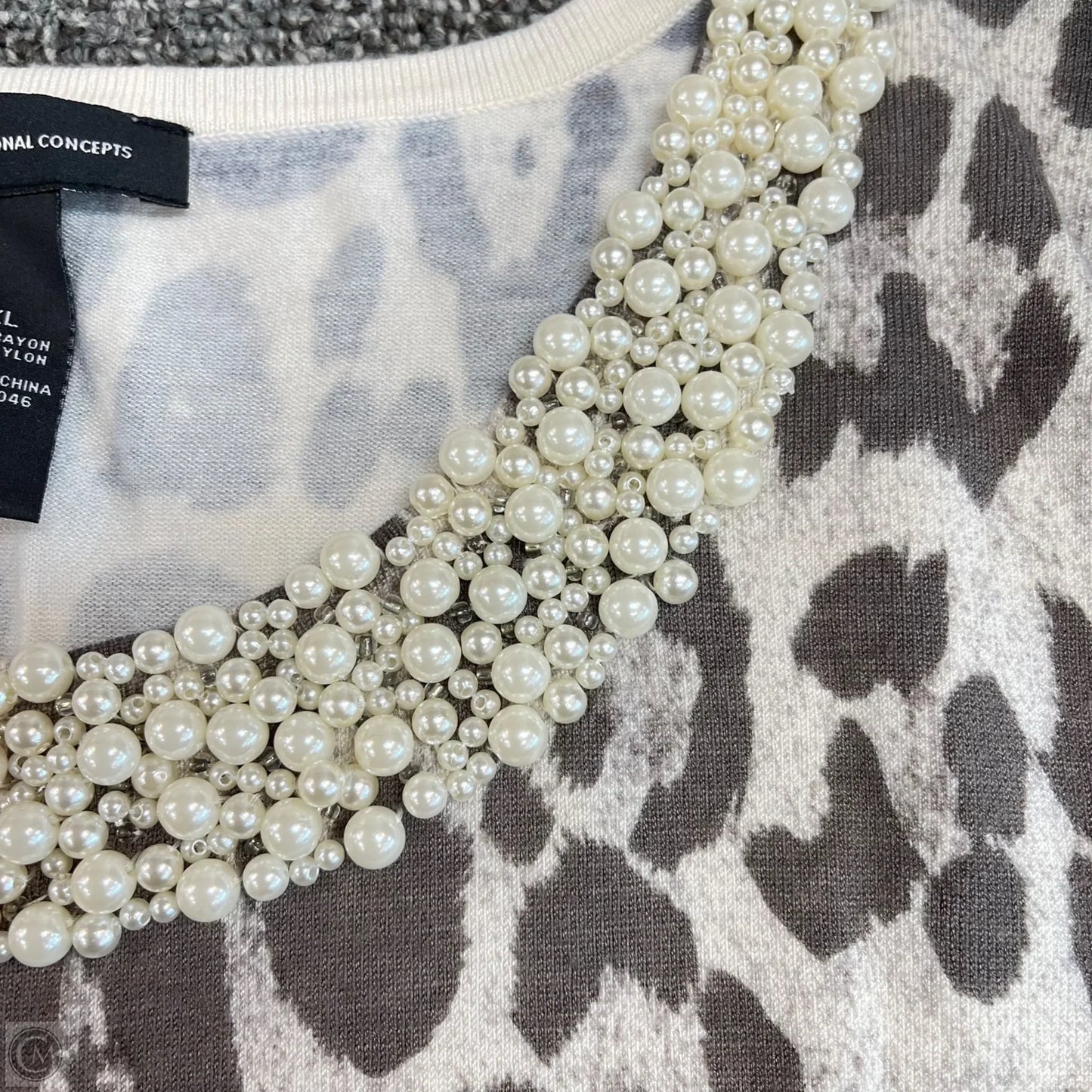Sweater Short Sleeve By Inc In Animal Print, Size: Xl