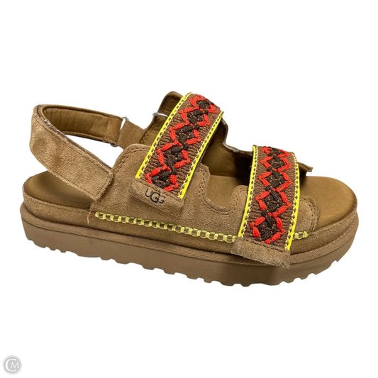 Sandals Designer By Ugg In Brown & Orange, Size: 11