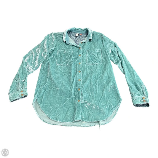 Top Long Sleeve By Pilcro In Aqua, Size: 4