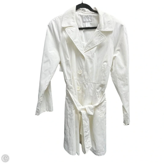 Coat Trench Coat By Worthington In Ivory, Size: Xl