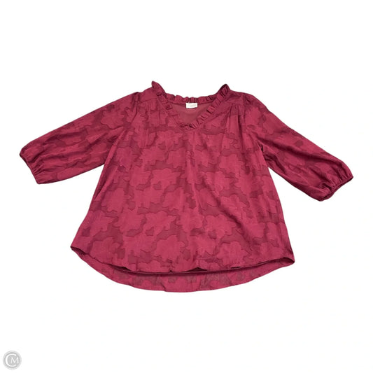 Top 3/4 Sleeve By Siren Lily In Maroon, Size: Xlp