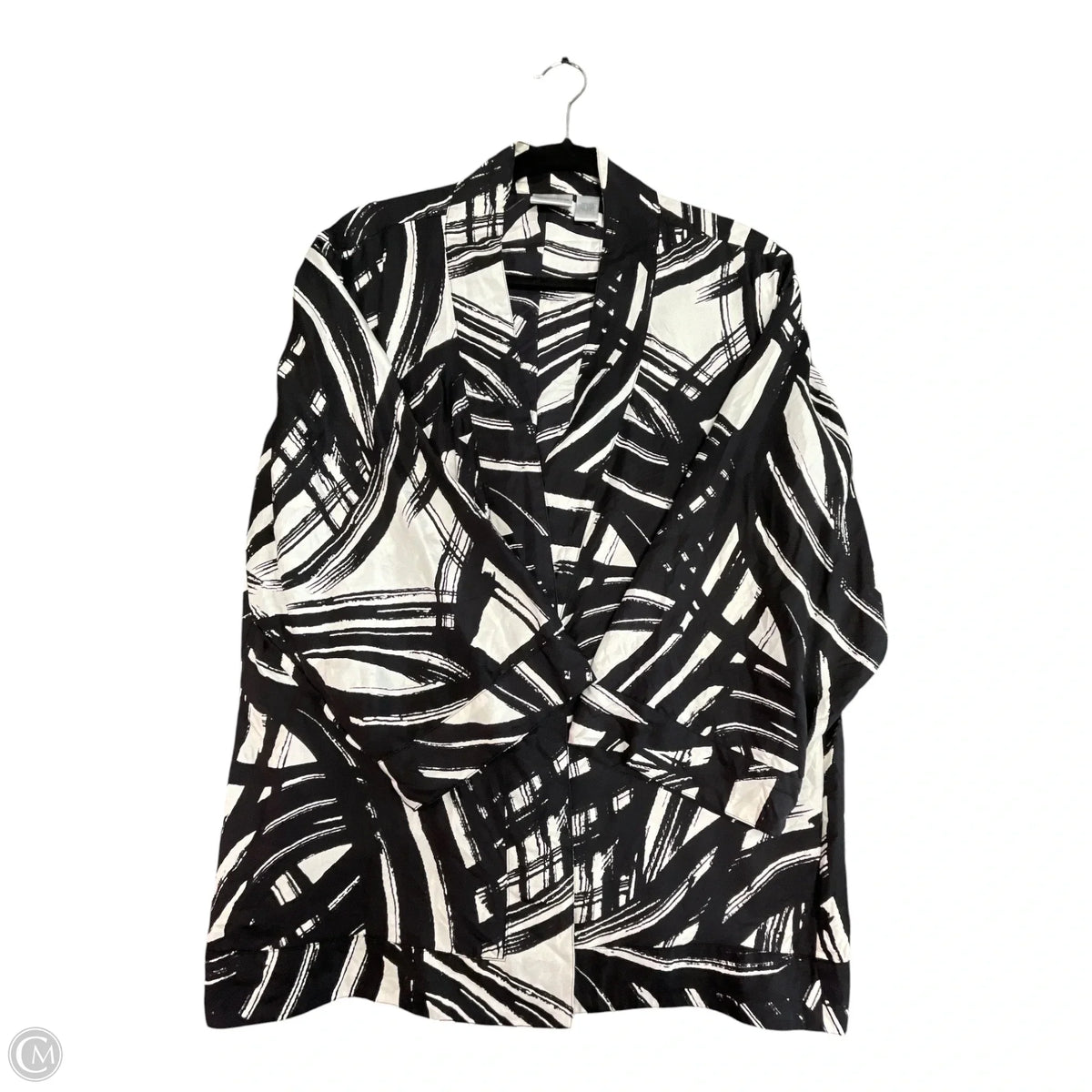 Kimono By Chicos In Black & White, Size: Xl