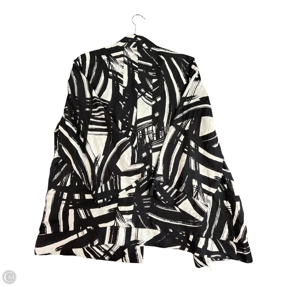 Kimono By Chicos In Black & White, Size: Xl