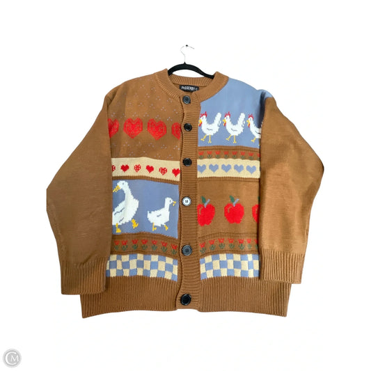 Sweater Cardigan By Clothes Mentor In Brown, Size: L