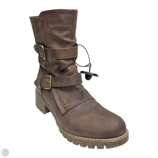 Boots Mid-calf Heels By GLOBAL WIN  In Brown, Size: 8.5