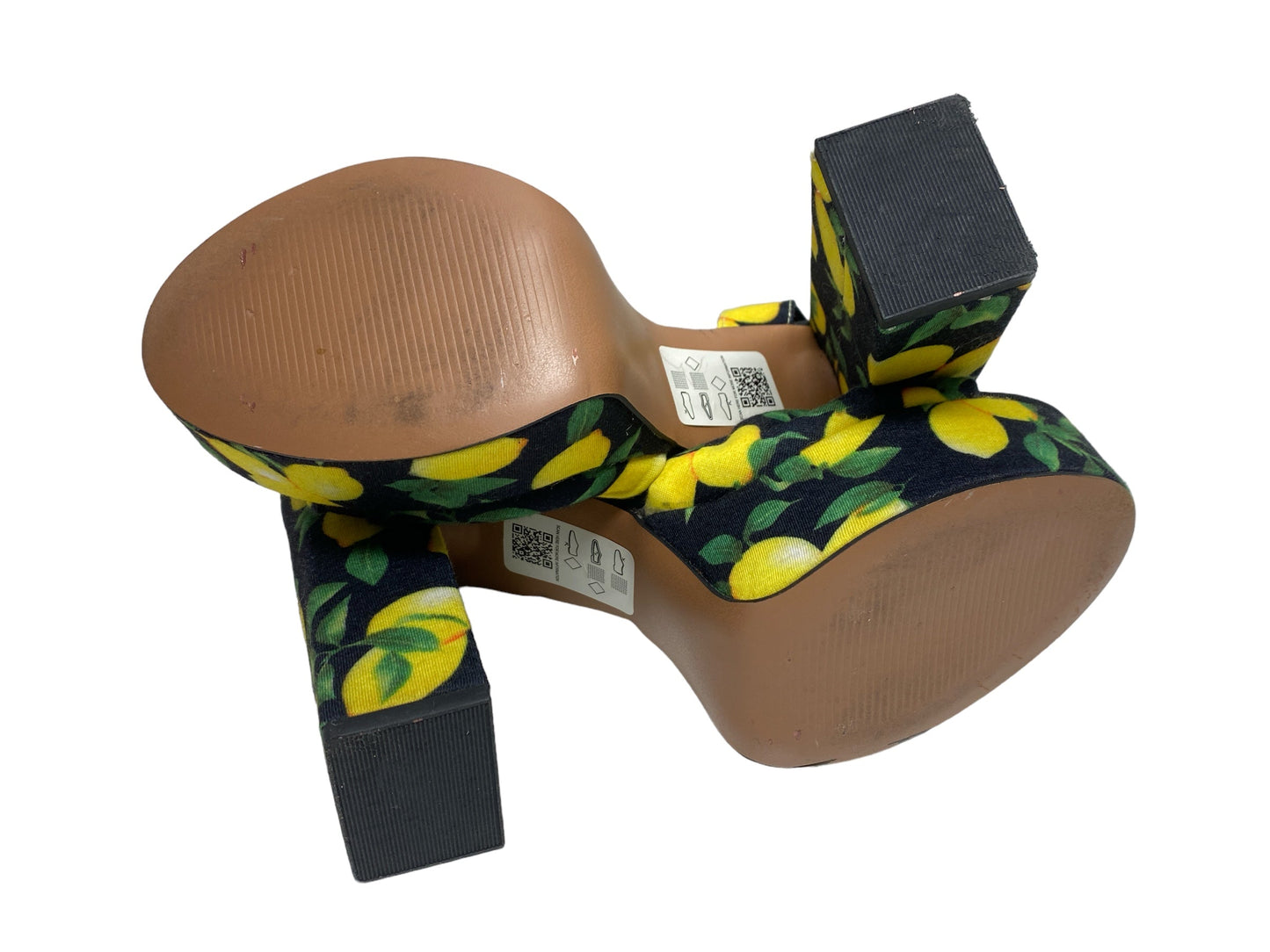 Black & Yellow Shoes Heels Platform Asos, Size 8