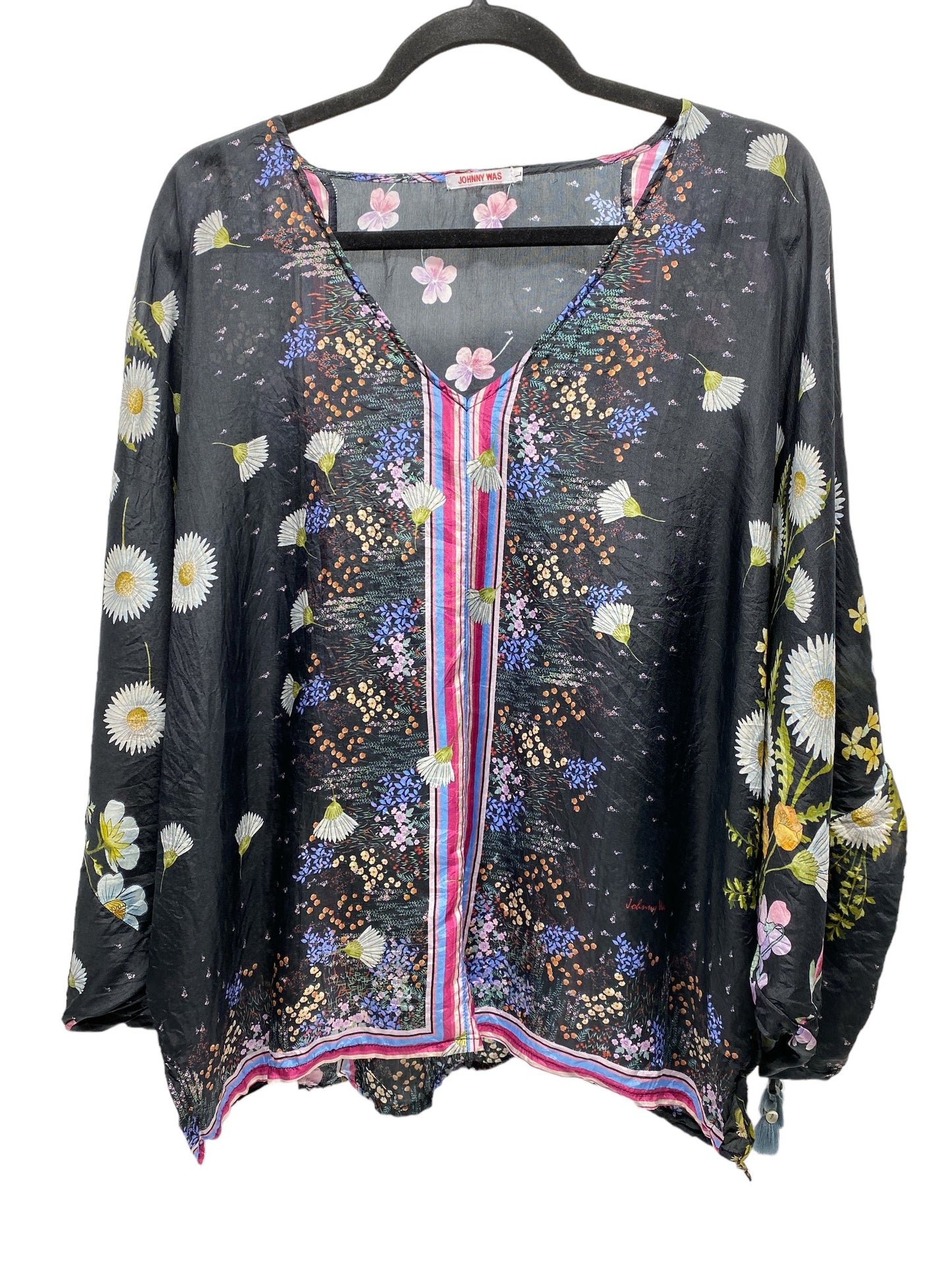 Top Long Sleeve Designer By Johnny Was In Floral Print, Size: L