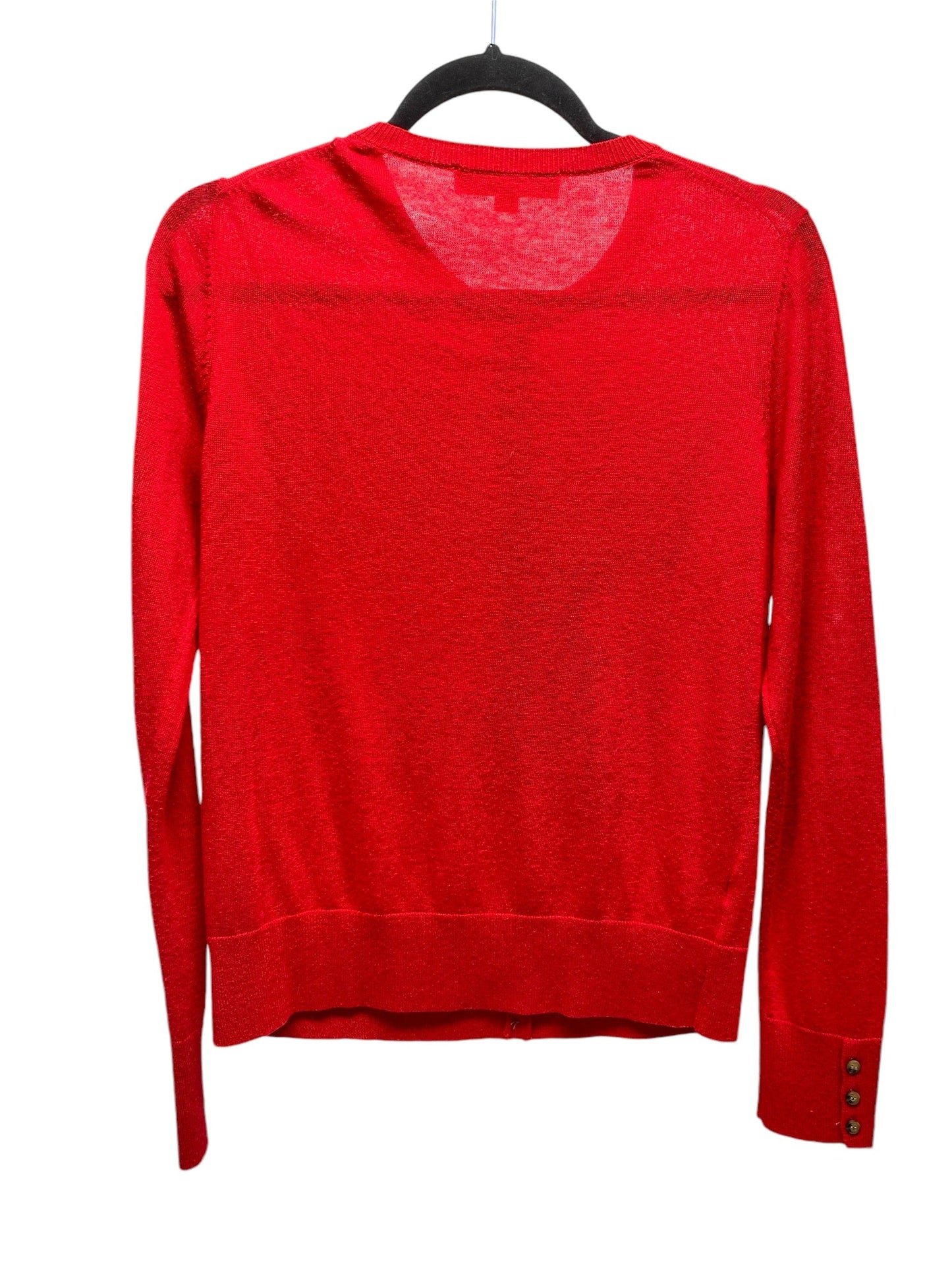 Sweater Cardigan By Loft In Red, Size: S