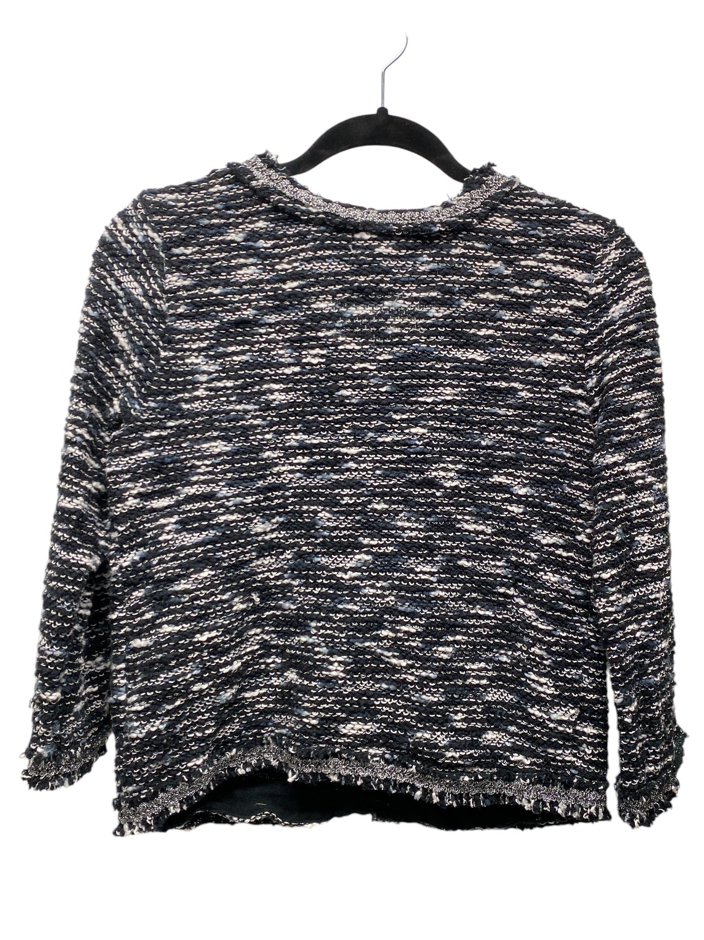 Sweater Cardigan By Inc In Black & Cream, Size: M