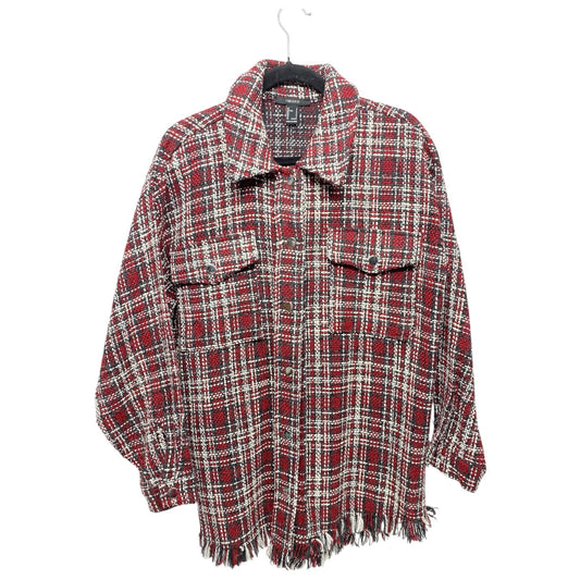 Jacket Shirt By Forever 21 In Plaid Pattern, Size: S