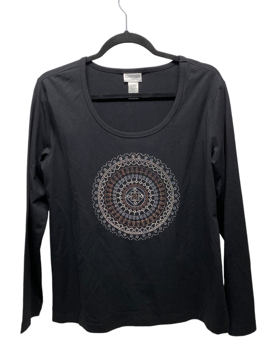 Top Long Sleeve By Chicos In Black, Size: L