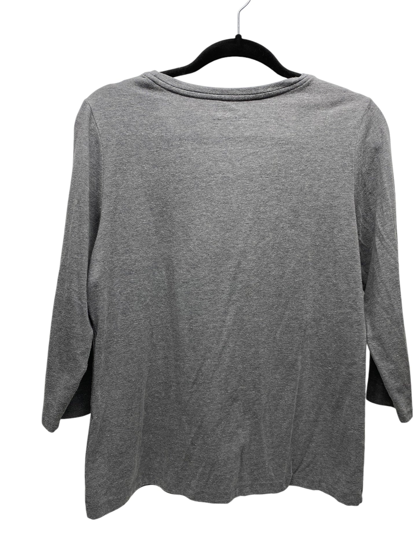 Top 3/4 Sleeve Basic By Zenergy By Chicos In Grey, Size: M